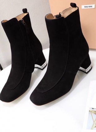 Miu Miu black suede boots