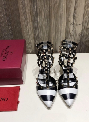 Valentino black and white shoes heel 6,5 cm