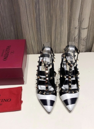 Valentino black and white shoes heel 9,5 cm