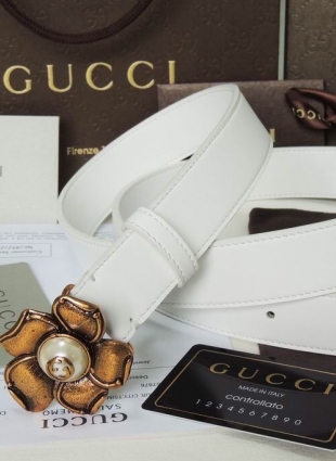 Gucci belt woman white