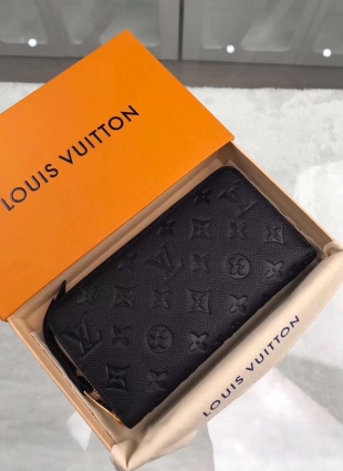 Louis Vuitton ZIPPY WALLET Monogram Empreinte Leather, Noir