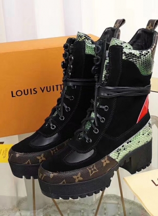 Louis Vuitton boots black and green