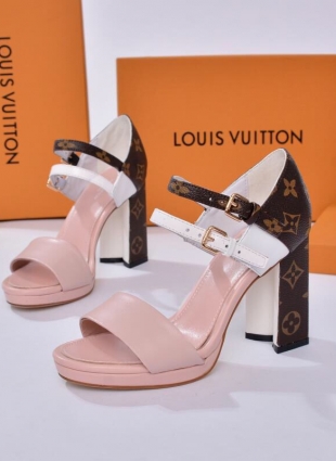 Louis Vuitton sandals brown and pink