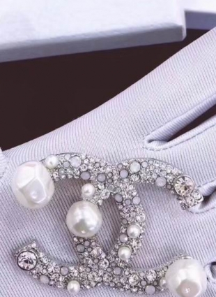 CHANEL brooches silver and crystal, pearl