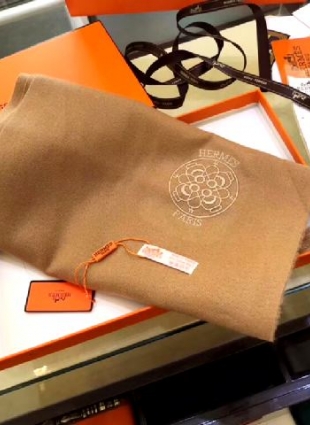 Hermes scarf camel
