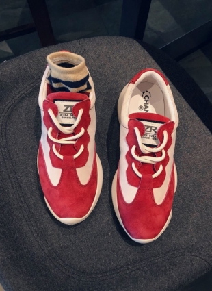 Chanel sneakers red and white