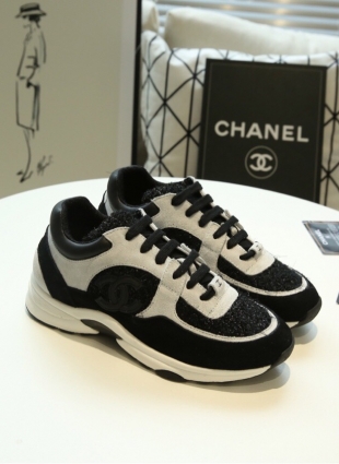 Chanel sneakers black and white