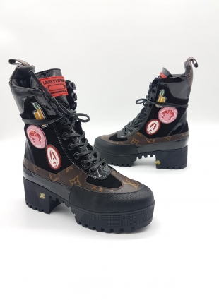 Louis Vuitton boots black and brown