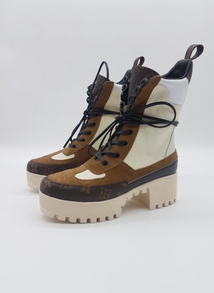 Louis Vuitton boots brown and ivory