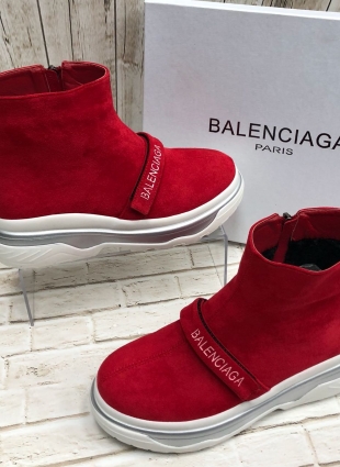 Balenciaga boots red