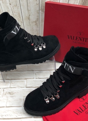Valentino boots black suede