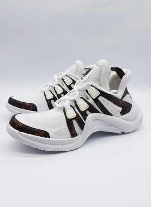 Louis Vuitton sneakers white and brown