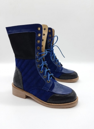 Chanel boots dark blue