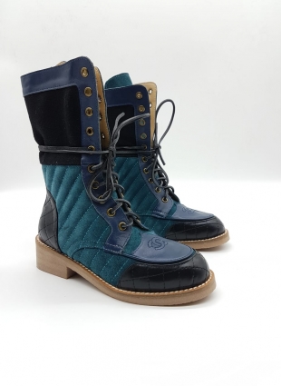 Chanel boots blue and dark blue