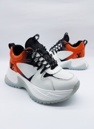 Louis Vuitton sneakers white and orange