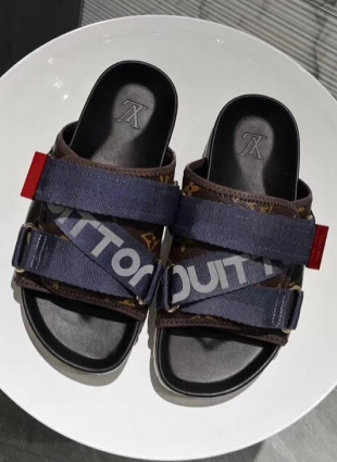 Louis Vuitton slippers dark blue