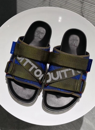 Louis Vuitton slippers green