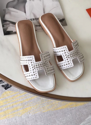 Hermès step-ins white