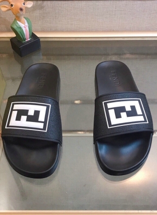 Fendi slippers black and white