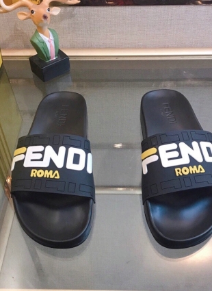 Fendi slippers black and white