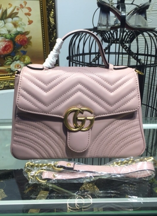 GG Marmont small top handle bag, dusty pink