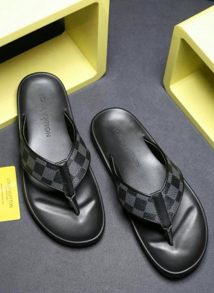 Louis Vuitton slippers gray