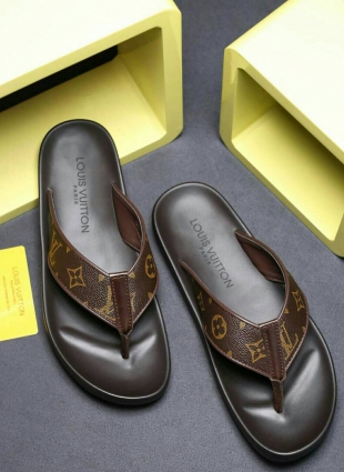 Louis Vuitton slippers brown