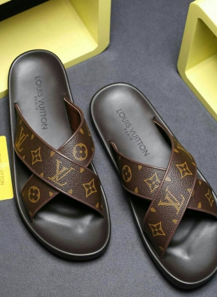 Louis Vuitton slippers brown
