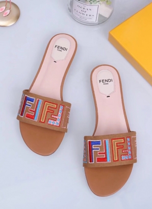 Fendi step-ins camel