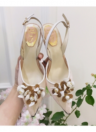 Rene Caovilla shoes white and pink