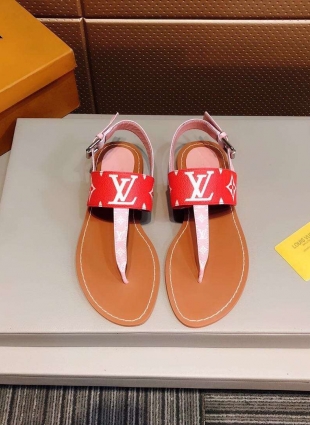 Louis Vuitton sandals red and pink