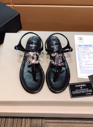 Chanel sandals black