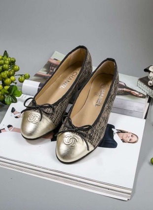 Chanel shoes black and gold