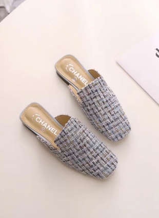 Chanel shoes gray