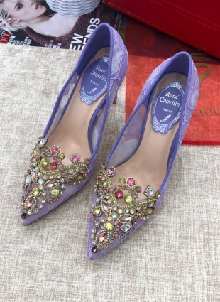 Rene Caovilla shoes violet high heel