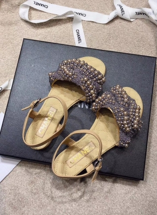 Chanel sandals violet and beige