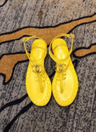 Chanel sandals yellow