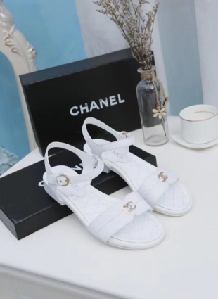 Chanel sandals white
