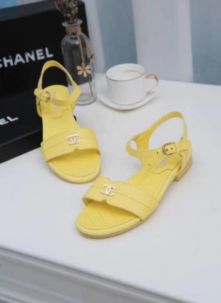 Chanel sandals yellow