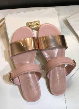 Louis Vuitton step-ins pink and gold