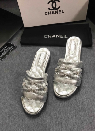 Chanel step-ins silver