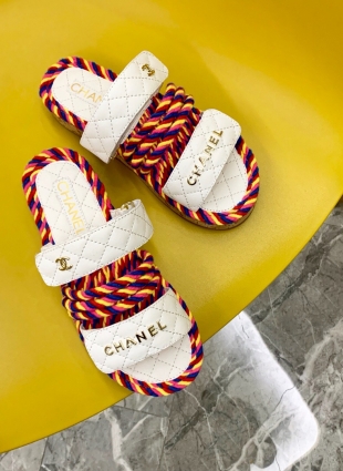 Chanel step-ins white