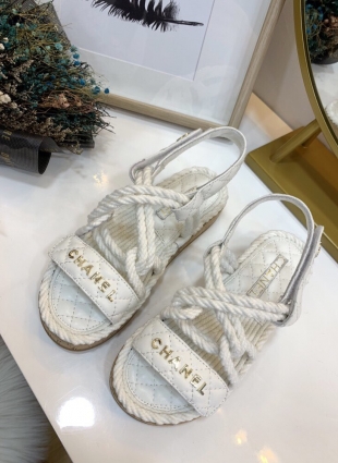 Chanel sandals white