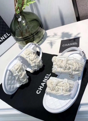 Chanel sandals white