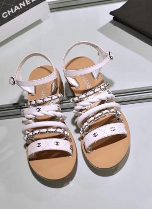 Chanel sandals white