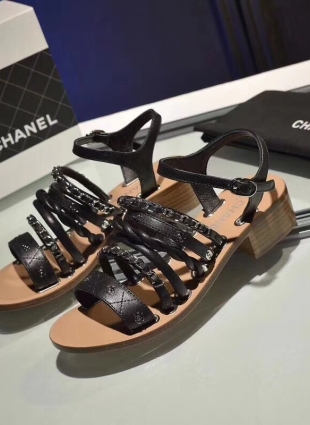 Chanel sandals black