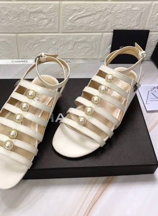 Chanel sandals white