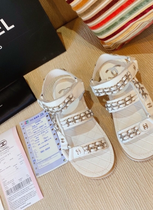 Chanel sandals white
