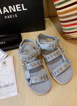 Chanel sandals blue