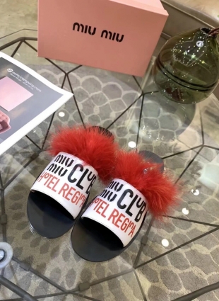 Miu Miu step-ins white and red